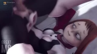 Izuku Midoriya and Ochaco Uraraka getting frisky with one another with closeups