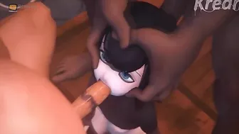 Mavis Dracula gets her tiny pussy and mouth fucked a bunch like a cheap hoe