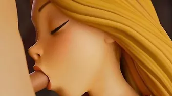 Cute girl doing her best with a throbbing member in this hentai XXX movie