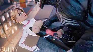 Spider Gwen gets violated by Vencom's huge cock in a taboo hentai movie here