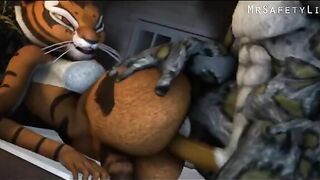 Tai Lung from Ku Fu Panda is having lotsa fun with a kinky and leggy tigress