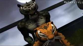 Tai Lung from Ku Fu Panda is having lotsa fun with a kinky and leggy tigress