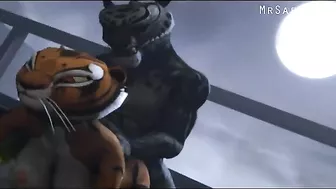 Tai Lung from Ku Fu Panda is having lotsa fun with a kinky and leggy tigress