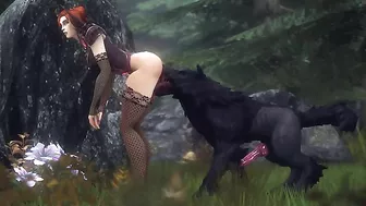 Assumi from World of Warcraft encounters some horny monsters in the woods