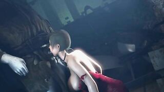 Horny Ada Wong's amazing zombie blowjob with hardcore fucking as a bonus