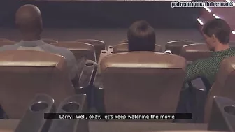 Black guy gest to fuck her unfaithful pussy at the movies while hubby watches