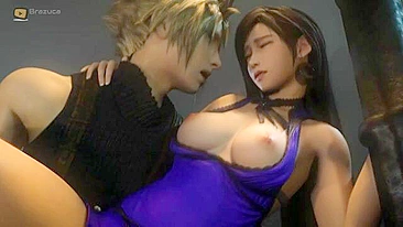 Tifa Lockhart takes cock in a surprisingly romantic setting with a creampie end
