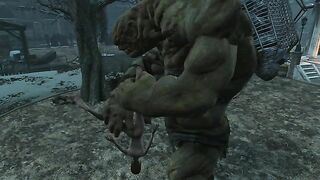 Behemoth from Fallout is going to destroy that juicy little pussy big time