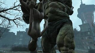 Behemoth from Fallout is going to destroy that juicy little pussy big time