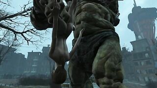 Behemoth from Fallout is going to destroy that juicy little pussy big time