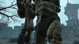 Behemoth from Fallout is going to destroy that juicy little pussy big time