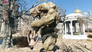 Behemoth from Fallout is going to destroy that juicy little pussy big time