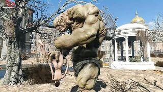 Behemoth from Fallout is going to destroy that juicy little pussy big time