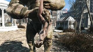 Behemoth from Fallout is going to destroy that juicy little pussy big time