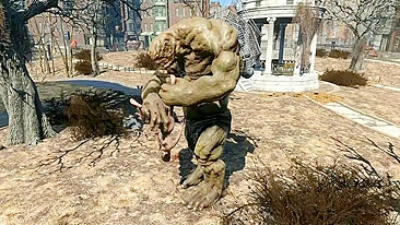 Behemoth from Fallout is going to destroy that juicy little pussy big time