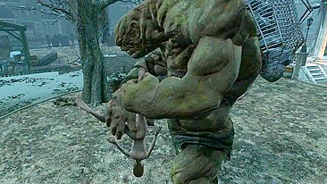 Behemoth from Fallout is going to destroy that juicy little pussy big time