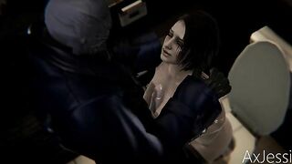 Jill from Resident Evil is going to endure anal banging with a true monster