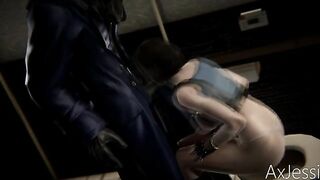 Jill from Resident Evil is going to endure anal banging with a true monster