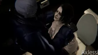 Jill from Resident Evil is going to endure anal banging with a true monster