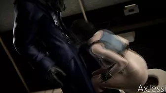 Jill from Resident Evil is going to endure anal banging with a true monster