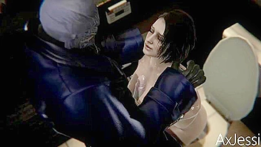 Jill from Resident Evil is going to endure anal banging with a true monster