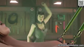 Catwoman and Supergirl enjoying lezdom informed foto fetish and BDSM action