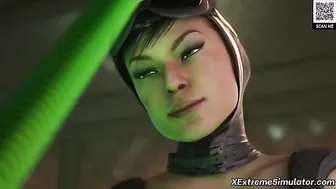 Catwoman and Supergirl enjoying lezdom informed foto fetish and BDSM action