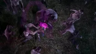 Impressive scene that shows fantasy creatures getting off in different ways Impressive scene that shows fantasy creatures getting off in different ways