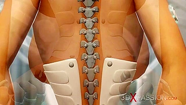 Dick girl is prepping for a fuck in a futuristic setting and it is great