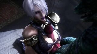 Isabella Valentine from Soul Calibur banging monsters left and right hornily