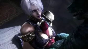 Isabella Valentine from Soul Calibur banging monsters left and right hornily