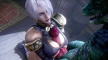 Isabella Valentine from Soul Calibur banging monsters left and right hornily