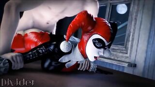 Harley Quinn blowjob scene with lots of closeup fucking and real orgasms