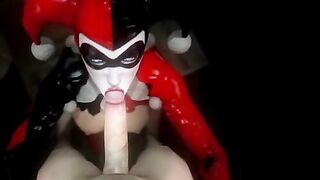 Harley Quinn blowjob scene with lots of closeup fucking and real orgasms