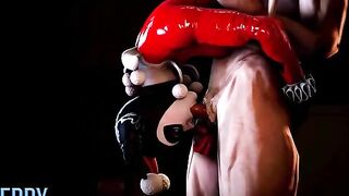 Harley Quinn blowjob scene with lots of closeup fucking and real orgasms