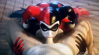 Harley Quinn blowjob scene with lots of closeup fucking and real orgasms