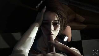 Jill Valentine looks so hot and obedient with a hard dick in her kinky mouth