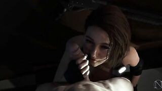 Jill Valentine looks so hot and obedient with a hard dick in her kinky mouth