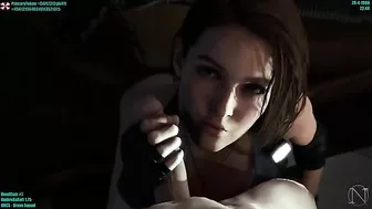 Jill Valentine looks so hot and obedient with a hard dick in her kinky mouth