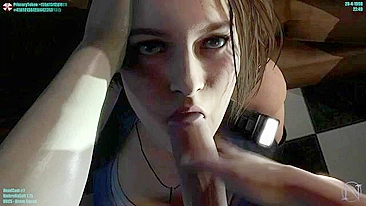 Jill Valentine looks so hot and obedient with a hard dick in her kinky mouth