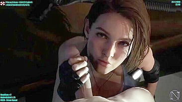 Jill Valentine looks so hot and obedient with a hard dick in her kinky mouth