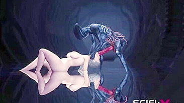 Alien cock is going to destroy human pussy in an Alien spoof with kinky sex