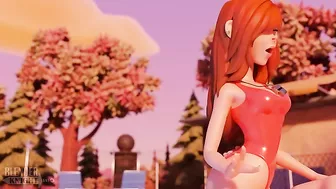 Wendy from Gravity Falls ends up getting her ginger pussy pounded poolside