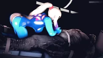 Samus is a horny girl that looks brilliant with a hard alien dong inside her