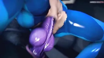 Samus is a horny girl that looks brilliant with a hard alien dong inside her