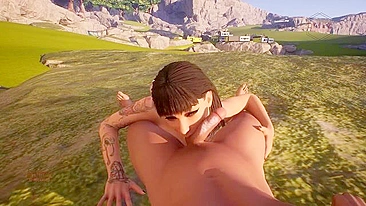 Inked chick looks horny as she rides a hard penis outdoors with no shame