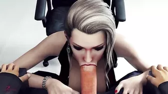 Hentai scene showing a leggy girl with big boobs getting off with a hard dick