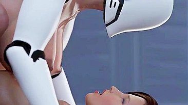 Robot fucking with a big boobs babe that enjoys dicks and other kinky stuff