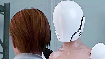 Robot fucking with a big boobs babe that enjoys dicks and other kinky stuff