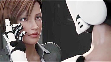 Robot fucking with a big boobs babe that enjoys dicks and other kinky stuff